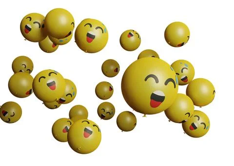 Sweat smiling 3d render emoticon or emoji perfect for sosial media, branding, Stock Illustration