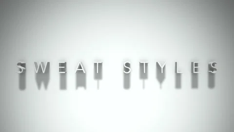 Sweat styles 3D title animation white text on a white background Stock Footage 299422173