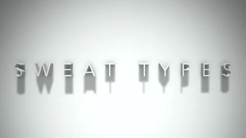 Sweat types 3D title animation with shadows on a white background Stock Footage 297117968