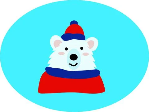 Sweater and a red winter hat isolated on a white background Illustrazione stock