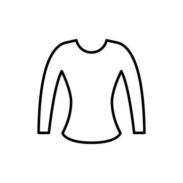 Sweater clothes vector icon outline black. EPS 10. Womens raglan illustration Stock Illustration