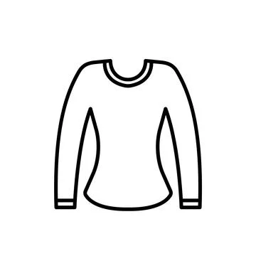 Sweater clothes vector icon outline black. EPS 10. Womens raglan illustration Stock Illustration