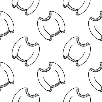 Sweater hand drawn seamless pattern Stock Illustration