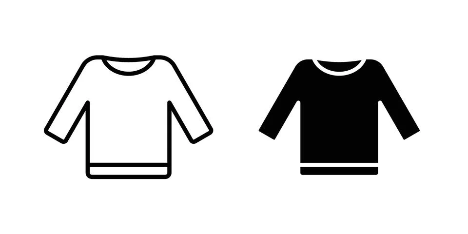 Sweater icon vector concepts, line and silhouette style Stockillustratie