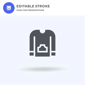 Sweater icon vector, filled flat sign, solid pictogram isolated on white, logo Stock Illustration