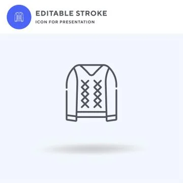 Sweater icon vector, filled flat sign, solid pictogram isolated on white, logo 스톡 일러스트
