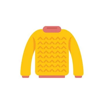 Sweater knit icon flat vector. Wool yarn Stock Illustration