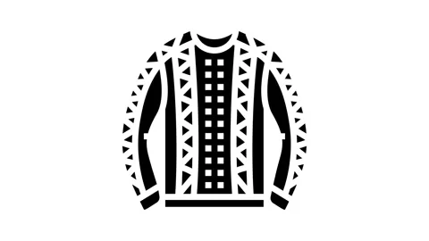 Sweater knitting wool glyph icon animation Stock Footage 326155754