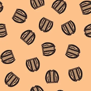 Sweater knitting wool vector seamless pattern Stock Illustration