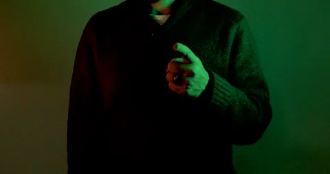 Sweater Man pointing finger Stock Footage 294702051