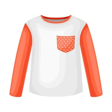 Sweater or Pullover with Long Sleeves as Clothes for Boys Vector Illustration Stock Illustration