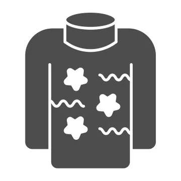 Sweater with patterns solid icon, Christmas and New Year concept, knitted Stock Illustration