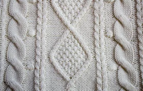 Sweater texture, knitted wool pattern, Gray background Stock Photos