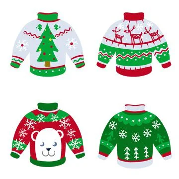 Sweater. Ugly Warm woolen pullover. Winter clothing. Stock Illustration