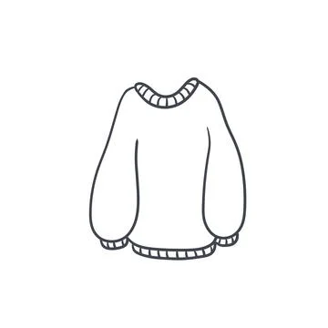 Sweater. Warm woolen pullover. Winter clothing. Doodle cartoon illustration Stock-Illustration