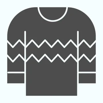 Sweater with waves solid icon. Warm autumn or winter knitted clothes item イラスト素材