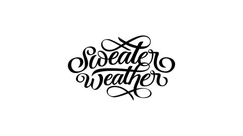Sweater weather text animation in black and white 動画素材 344145572