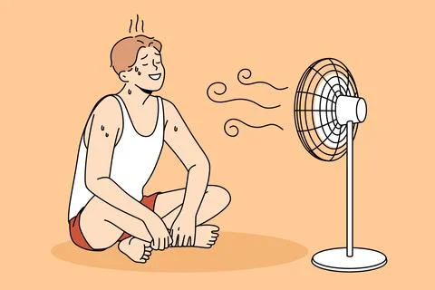 Sweating and cooling air concept Stock Illustration