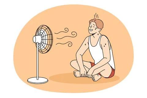 Sweating and cooling air concept Stock Illustration