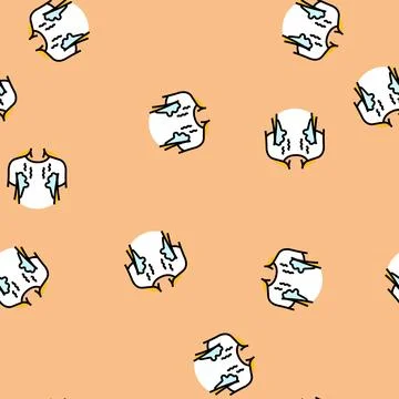 Sweating odor adolescence puberty vector seamless pattern Stock Illustration