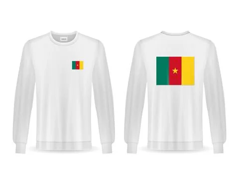 Sweatshirt with Cameroon flag Stock Illustration