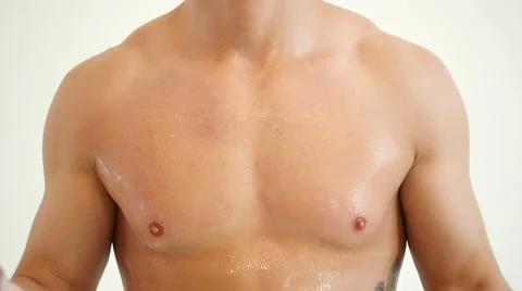 Sweaty Man Claps Hands with Magnesia Stock Footage 60047302