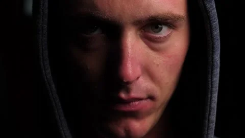 Sweaty Man Looking at the Camera Stock Footage 141277387