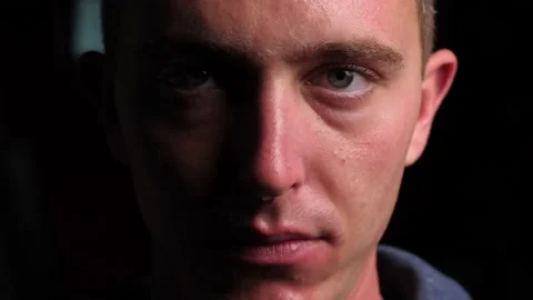 Sweaty Man Looking at the Camera Stock Footage 141277547