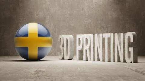 Sweden.  3d Printing Concept Stock Illustration