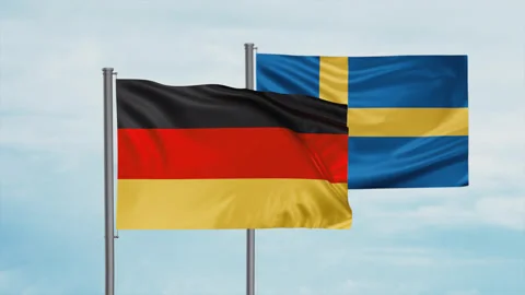 Sweden and Germany flag Stock Footage 245111429