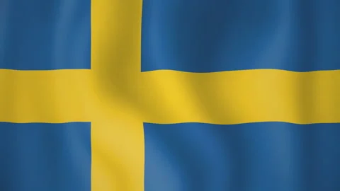 Sweden animated flag. Seamless loop. 4K Stock Footage 145464266