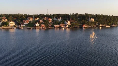 Sweden archipelago sunset Stock Footage 115419093