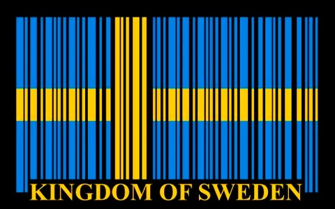 Sweden barcode flag Stock Illustration