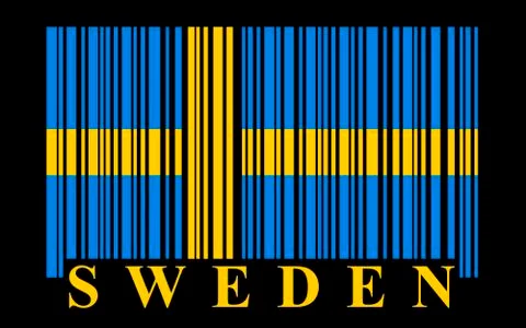 Sweden barcode flag Stock Illustration