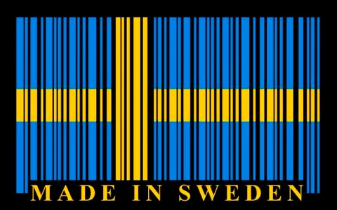 Sweden barcode flag, vector Stock Illustration