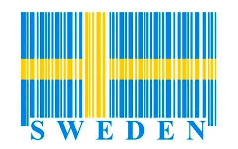 Sweden barcode flag, vector Illustrazione stock