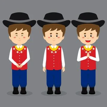 Sweden Character with Various Expression Stock Illustration