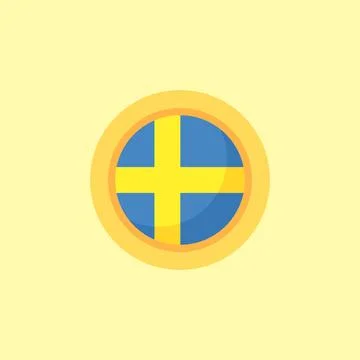 Sweden - Circular Flag Illustrazione stock