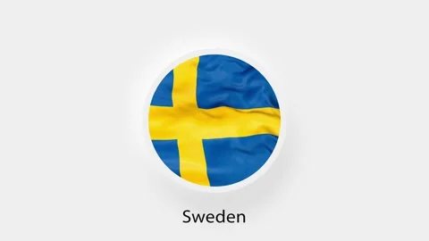 Sweden Circular Flag Loop. Animated national flag of Sweden. Realistic Sweden Video stock 164267651