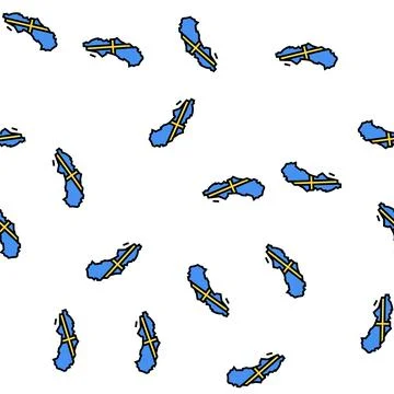 Sweden country map flag vector seamless pattern Illustrazione stock