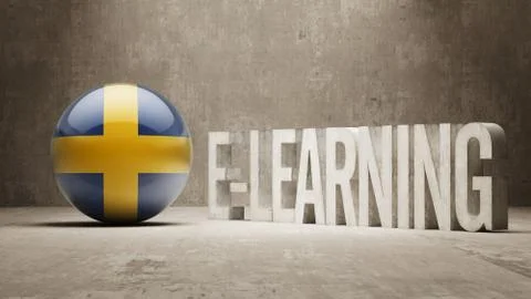 Sweden. E-Learning  Concept Stock Illustration