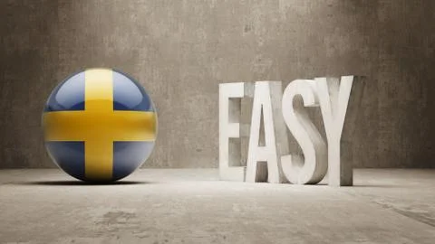 Sweden. Easy  Concept. Stock Illustration