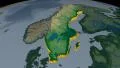 Sweden extruded. Bumps shaded. 4k or 4k+ Resolution