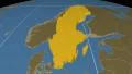 Sweden extruded. Solids. Graticule. 4k or 4k+ Resolution
