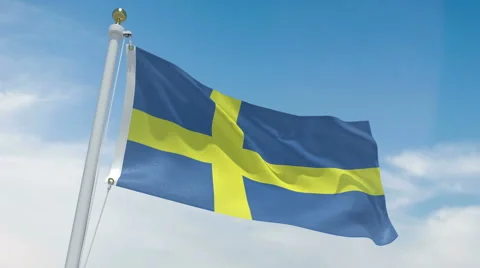 Sweden flag in 4k Stock Footage 62441476