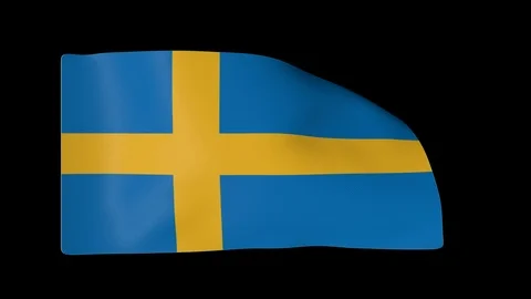 Sweden Flag with Alpha Channel Video stock 87322435
