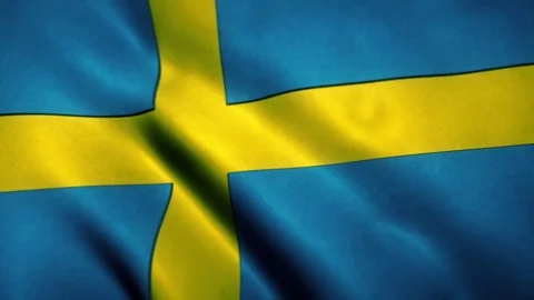 Sweden Flag Blowing in the Wind Video stock 76056460