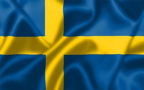 Sweden flag blowing in the wind Stock Illustration