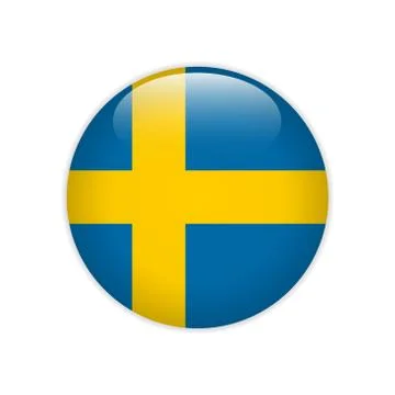 Sweden flag on button Illustrazione stock