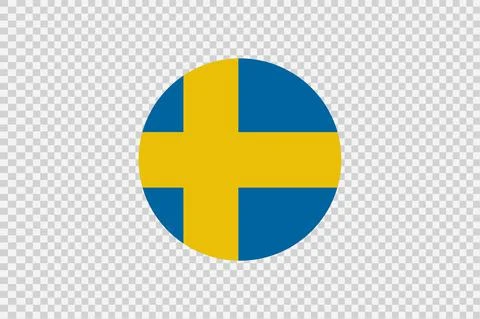 Sweden   flag in circle shape isolated  on png or transparent  background,Sym Stock Illustration